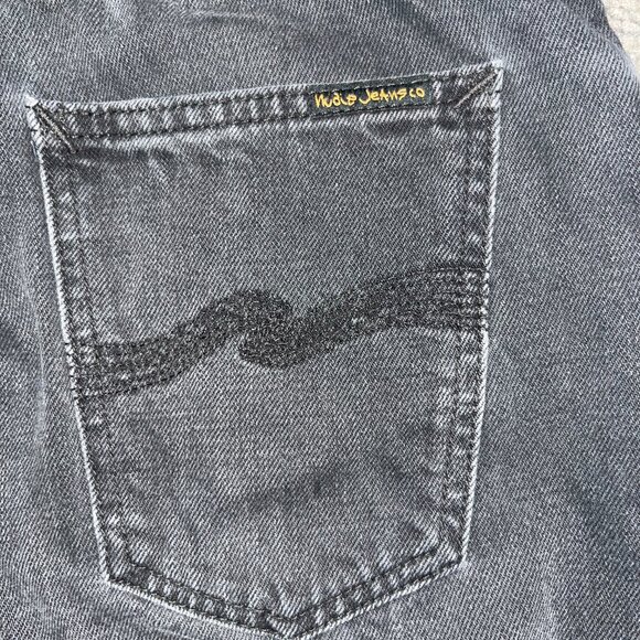 NUDIE JEANS CO. CLEAN EILEEN JEANS IN SHIMMERING BLACK WASH  WIDE LEG - W27 L 28 - Picture 7 of 16